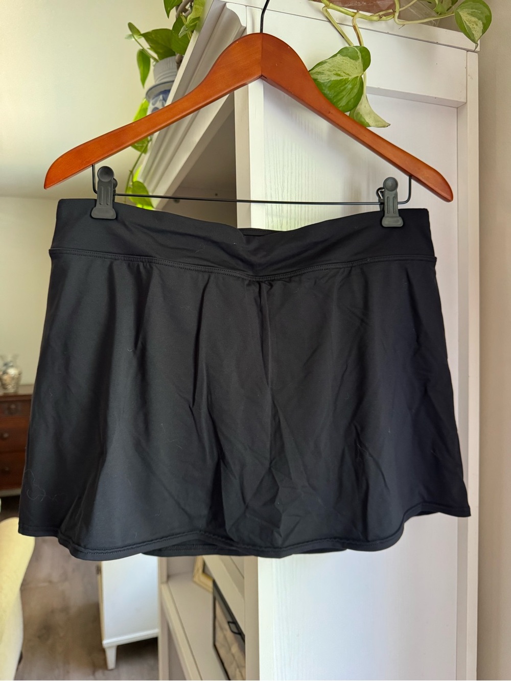 Lands' End Black Athletic Skort with Built-In Bloomers
